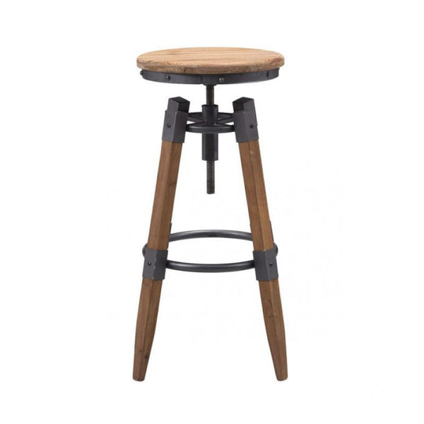 Curry Barstool Natural Pine & Industrial Gray
