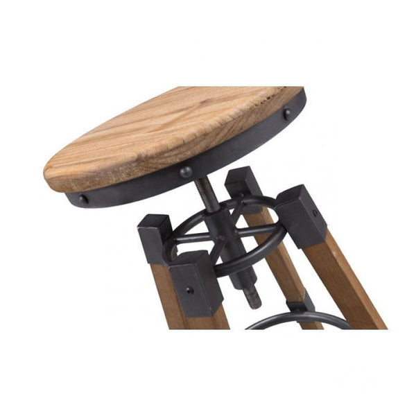 Curry Barstool Natural Pine & Industrial Gray