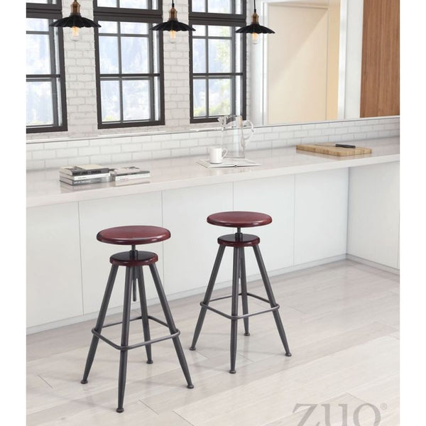 Bog Barstool Distressed Burgundy