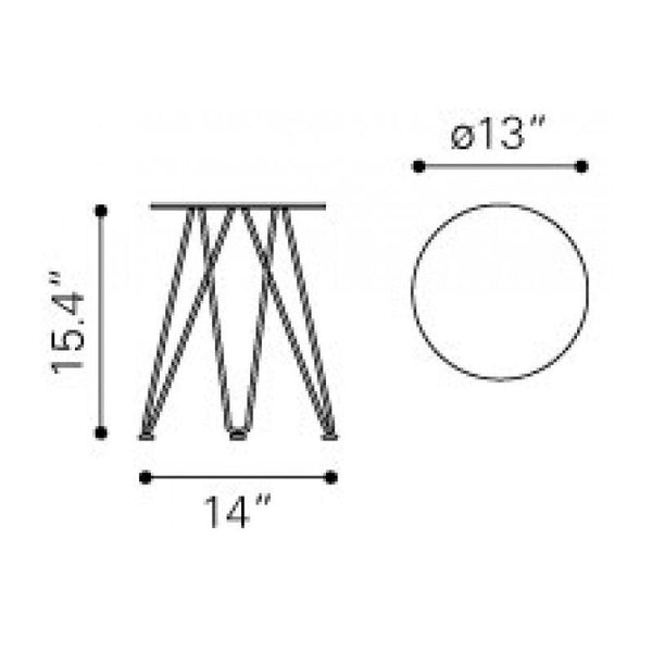 Living Side Table Distressed Natural