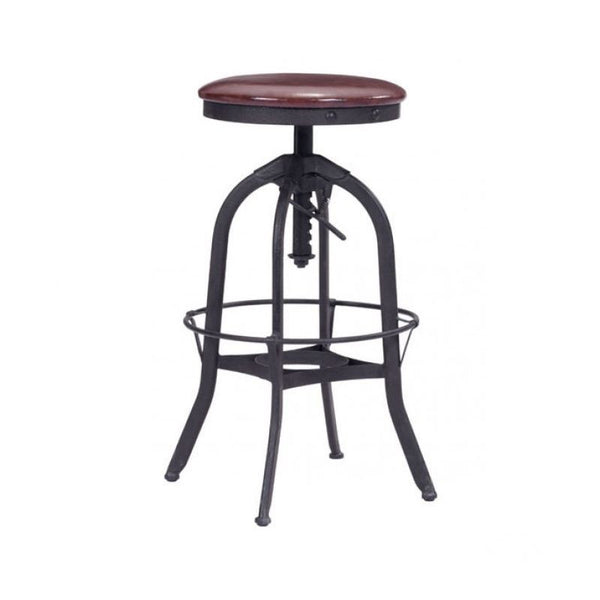 Crete Barstool Burgundy & Antique Black
