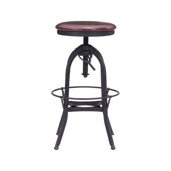 Crete Barstool Burgundy & Antique Black