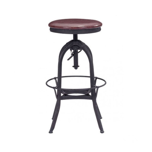 Crete Barstool Burgundy & Antique Black