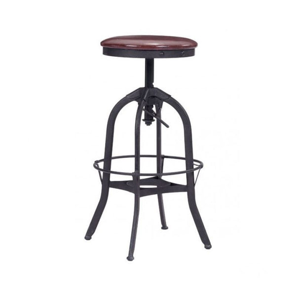 Crete Barstool Burgundy & Antique Black