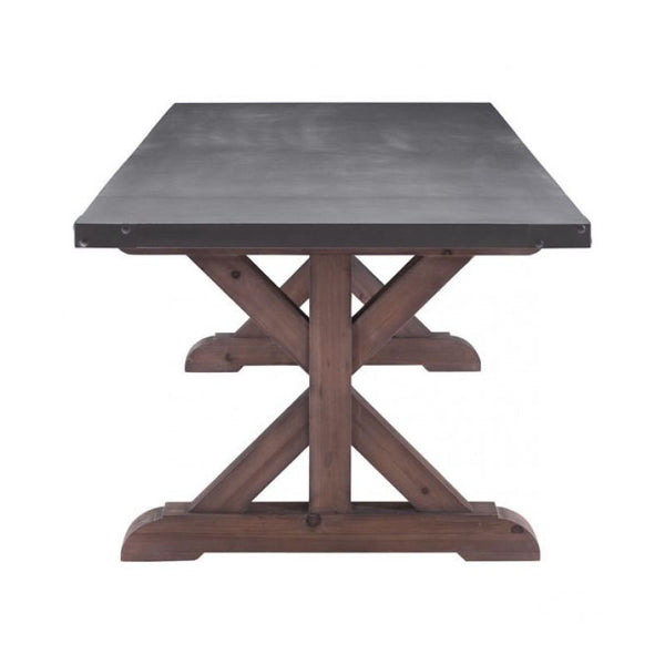 Durham Dining Table Gray & Distressed Fir