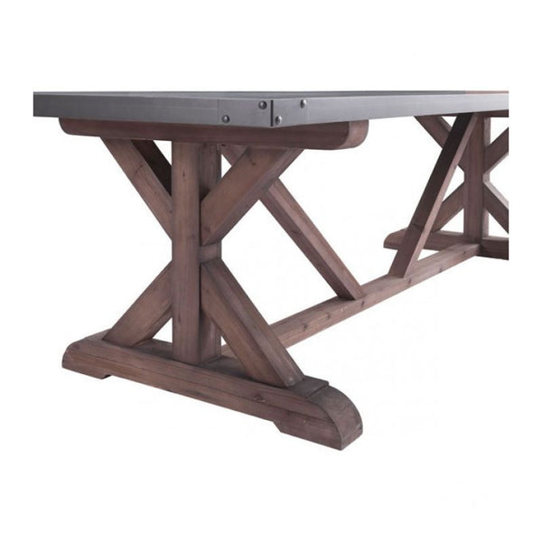 Durham Dining Table Gray & Distressed Fir