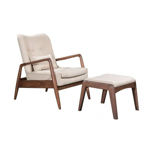 Bully Lounge Chair & Ottoman Beige