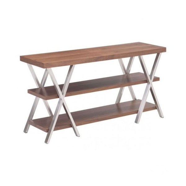 Renmen Tv Stand Walnut
