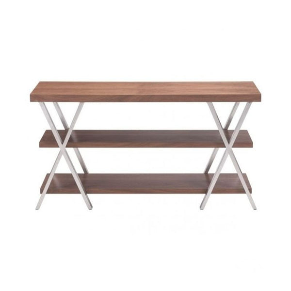 Renmen Tv Stand Walnut