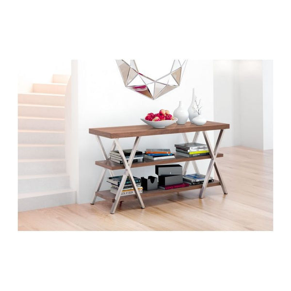 Renmen Tv Stand Walnut