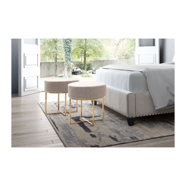 Bon Stool Beige & Stainless