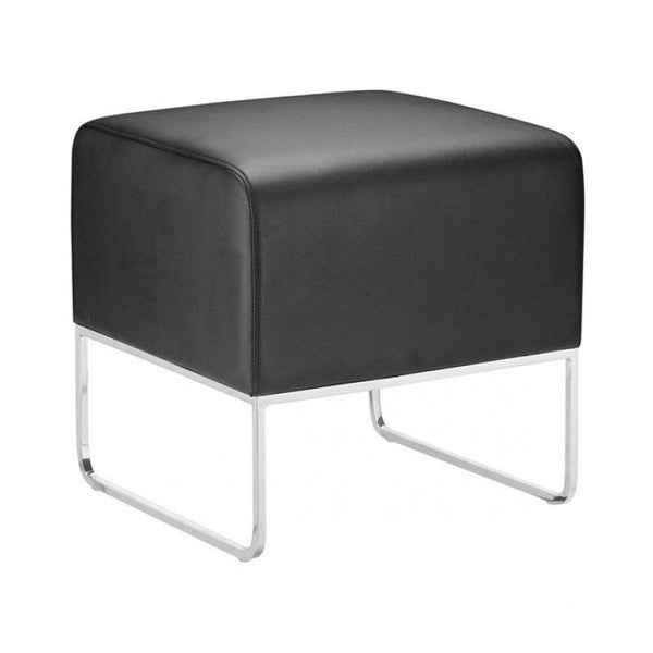 Plush Ottoman Black