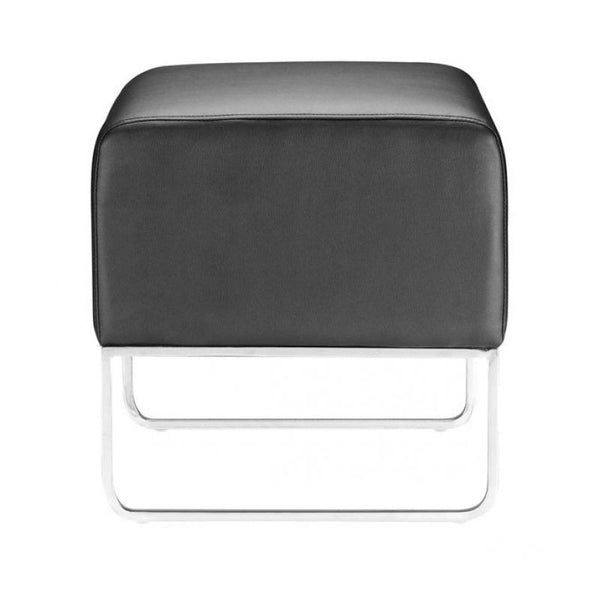 Plush Ottoman Black