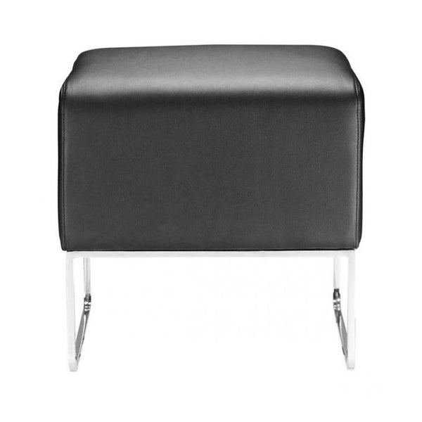 Plush Ottoman Black