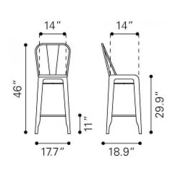 Elio Bar Chair Gold