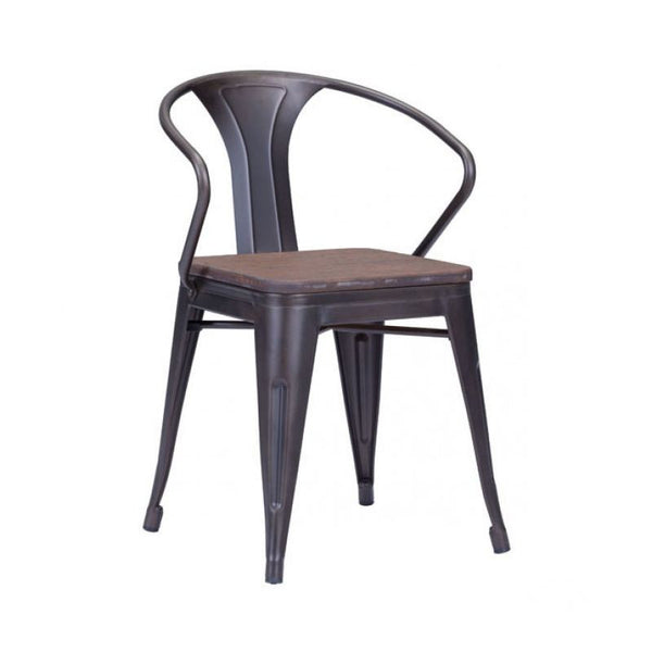 Helix Dining Chair Rusty+Elm Wood Top