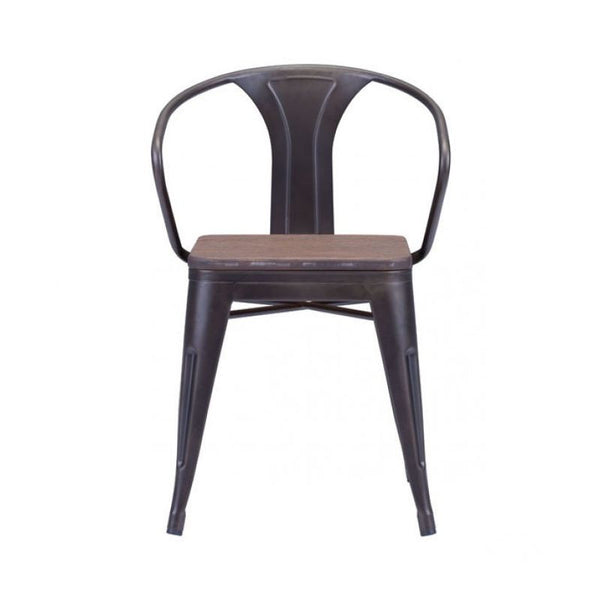 Helix Dining Chair Rusty+Elm Wood Top