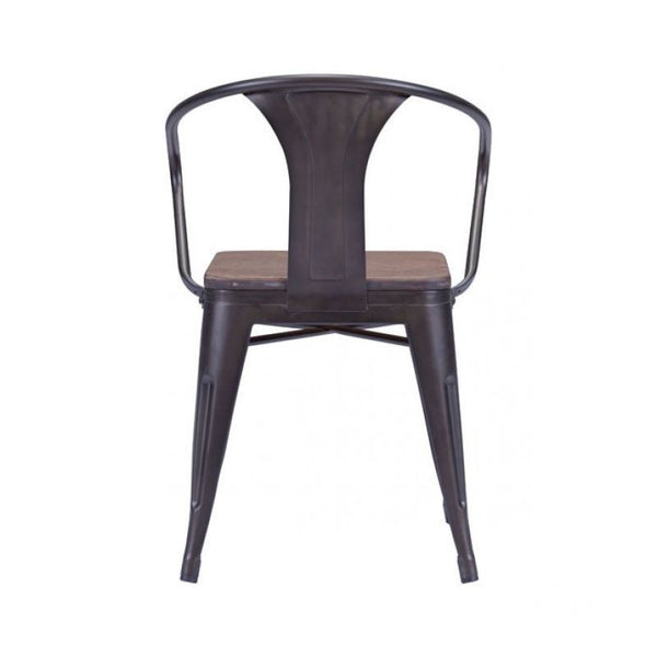 Helix Dining Chair Rusty+Elm Wood Top