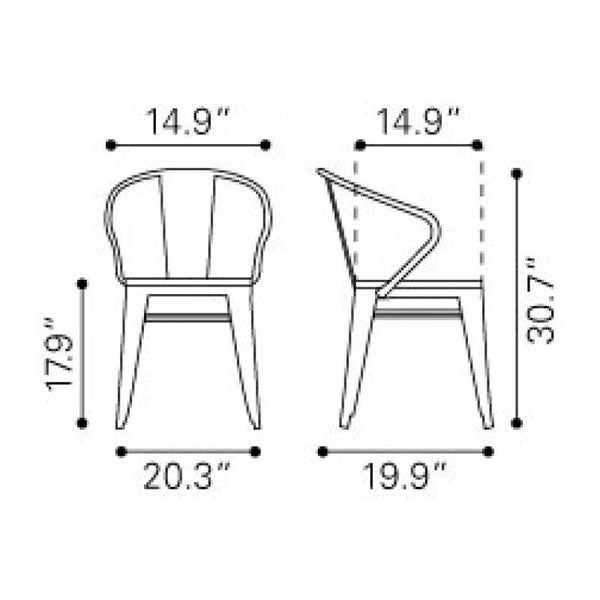 Helix Dining Chair Rusty+Elm Wood Top