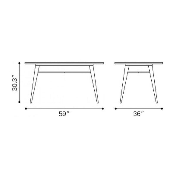 Titus Rectangul Dining Table Rustic Wood