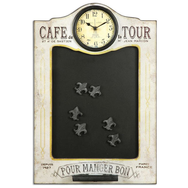 Cafe de la Tour, Chalkboard and Cloc