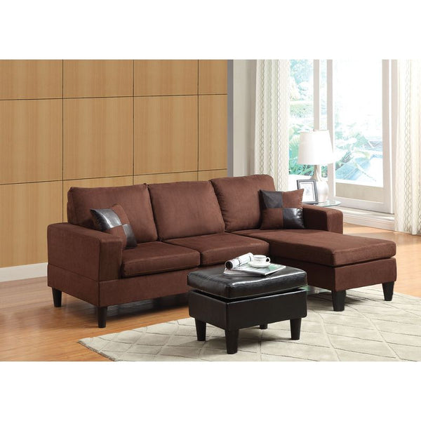 Reversible Chaise Sectional & Ottoman WIth 2 Pillows