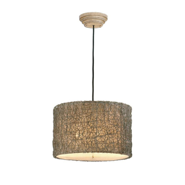 Knotted Rattan Light, 3 Lt Pendant