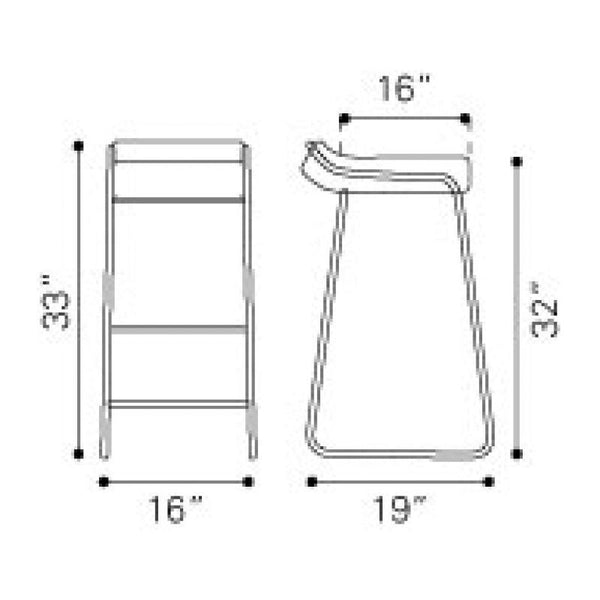 Wedge Barstool White