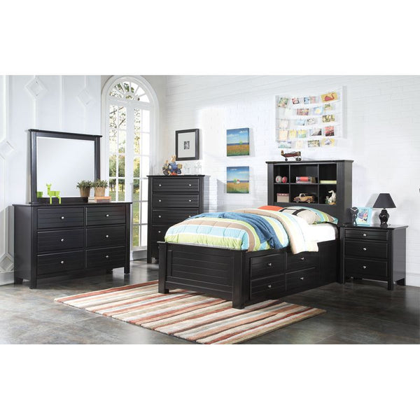 Twin Bed WIth Storage Rail