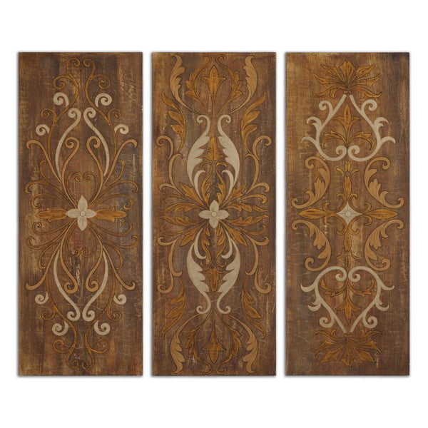 Elegant Swirl Panels, S/3