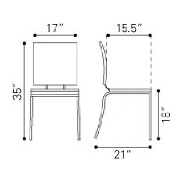 Criss Cross Dining Chair Black