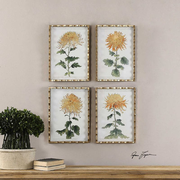 Tangerine Spider Mums, S/4