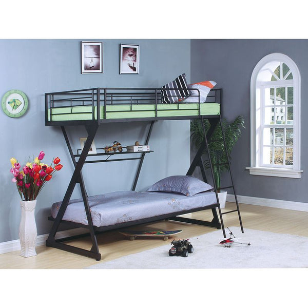 Twin/Twin Bunk Bed WIth Book Shelf