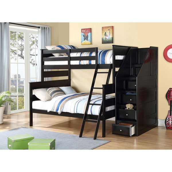 Twin/Full Bunk Bed WIth Storage Ladder