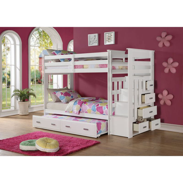 Twin/Twin Bunk Bed WIth Storage Ladder & Trundle