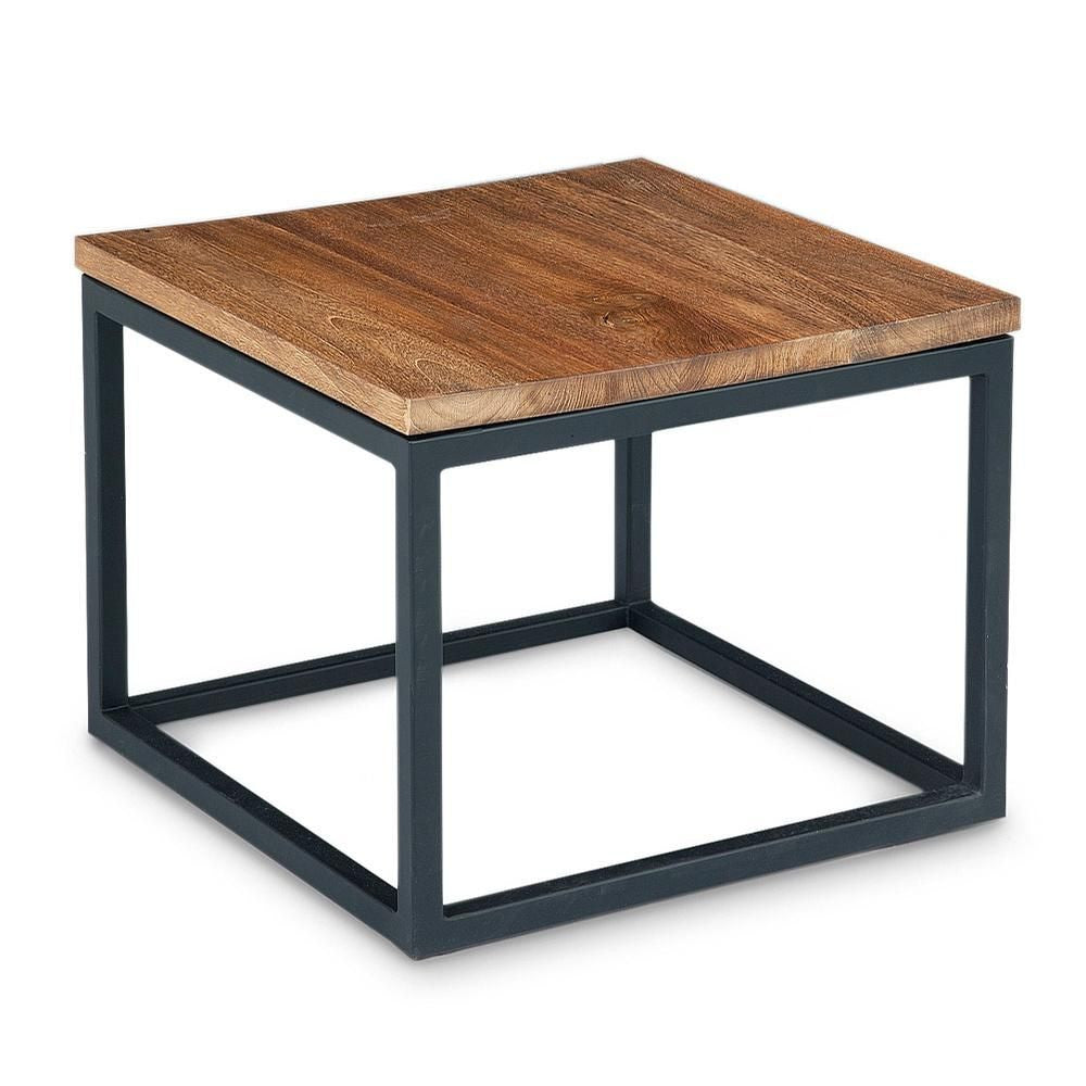 Mountain Teak And Metal End Table