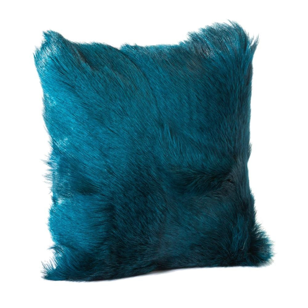 Goat Fur Pillow Teal