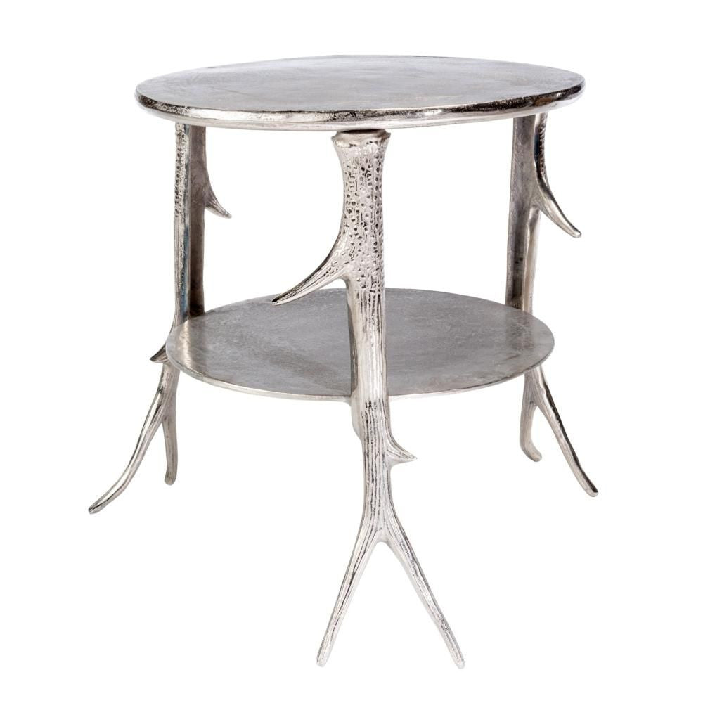 Sprig Table With Shelf Silver