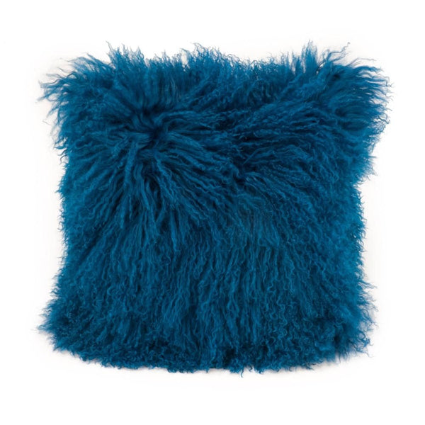 Lamb Fur Pillow Blue