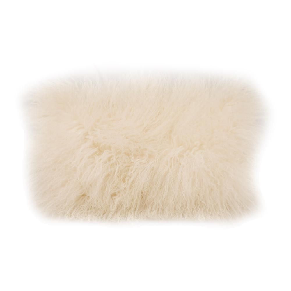 Lamb Fur Pillow Rect. Cream