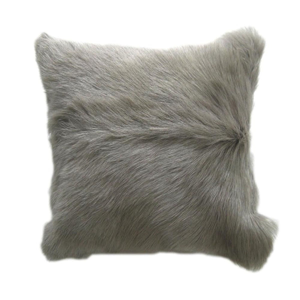 Goat Fur Pillow Light Grey