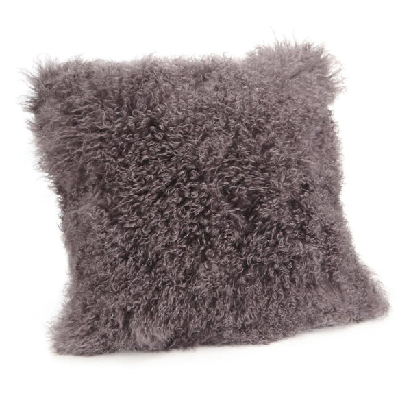 Lamb Fur Pillow Large Grey