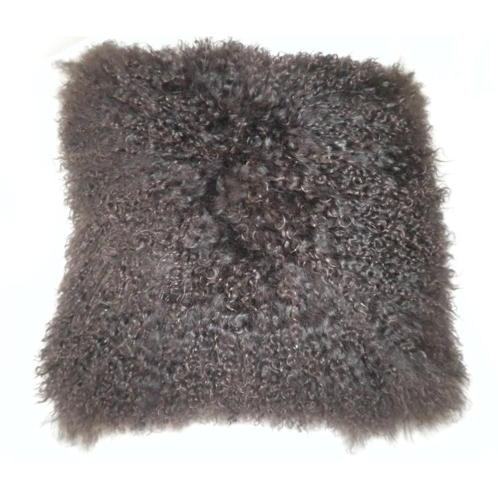 Lamb Fur Pillow Brown