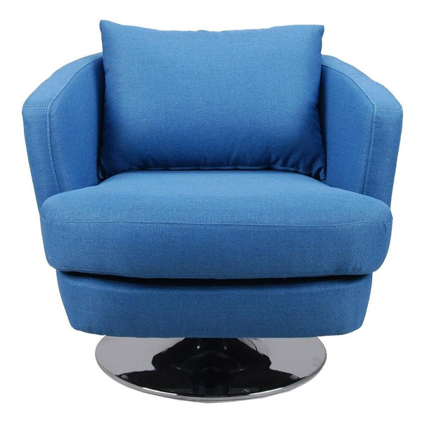 Penny Fabric Swivel Chair Blue