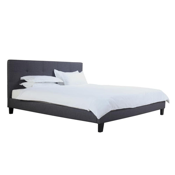 Eliza Queen Bed Dark Grey Fabric
