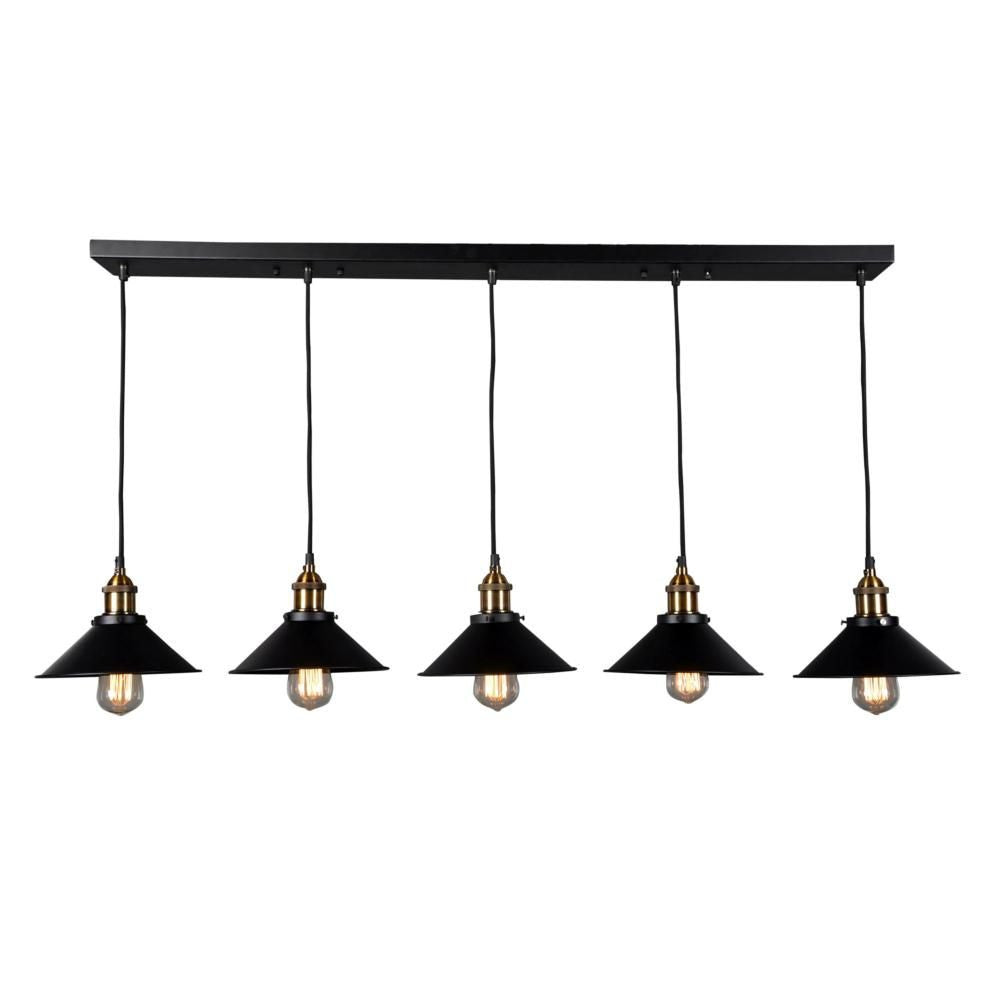 Renata Linear 5 Light Pedant Black