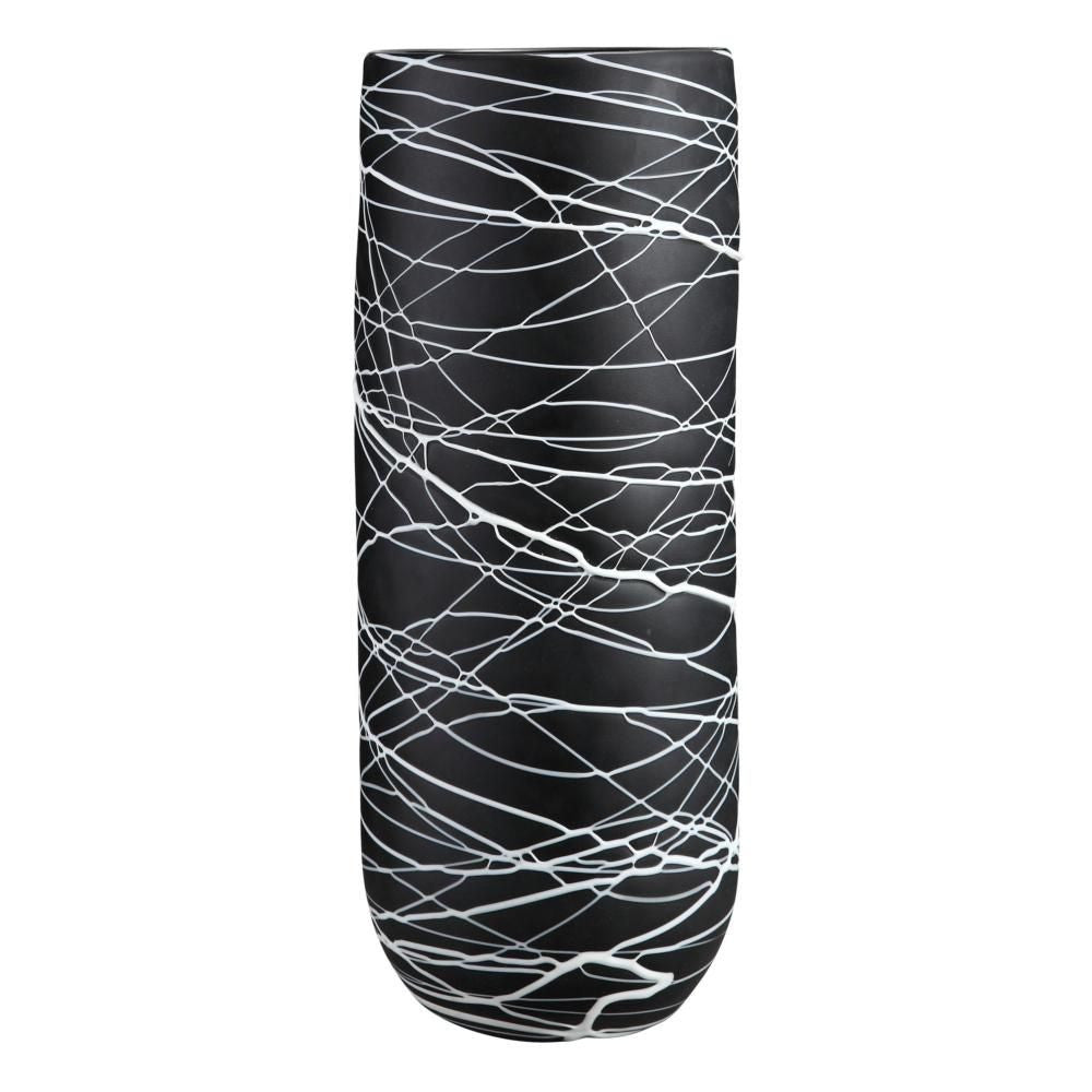 Black & White Weave Glass Vase