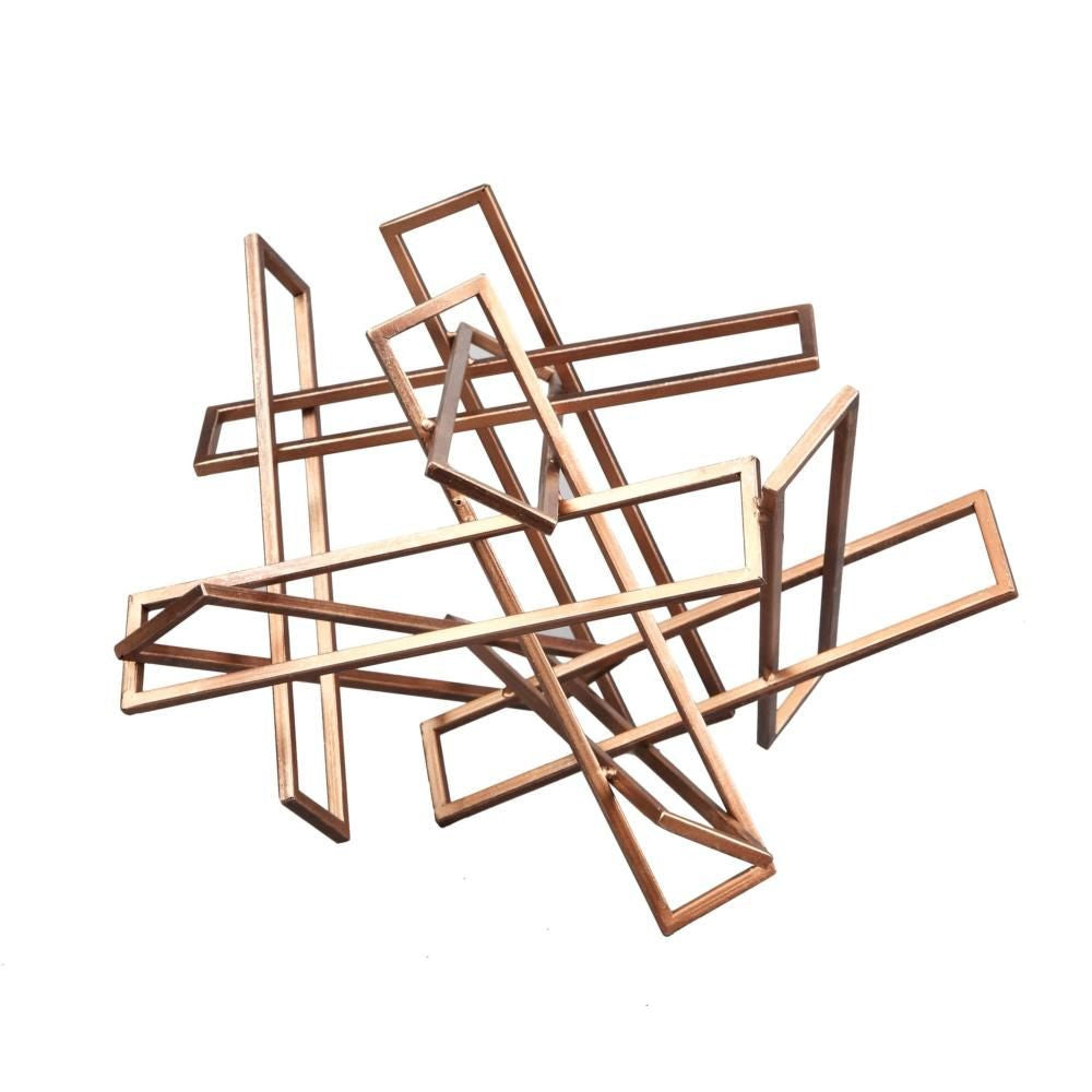 Tangled Rectangles Sculpture Gold Small