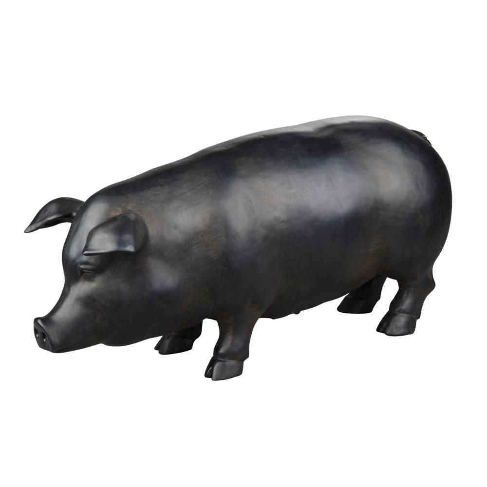 Swine Sculpture Black