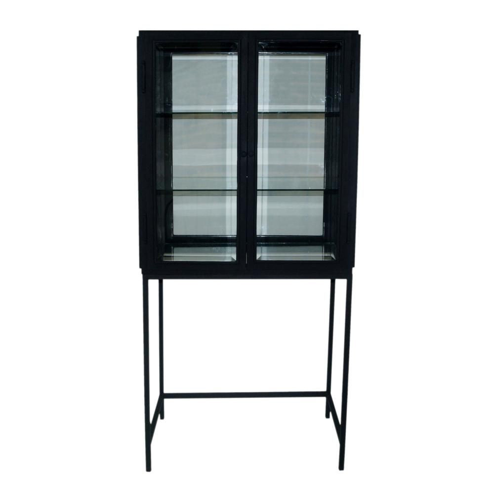 Salvador 2 Door Cabinet Black W/ Stand